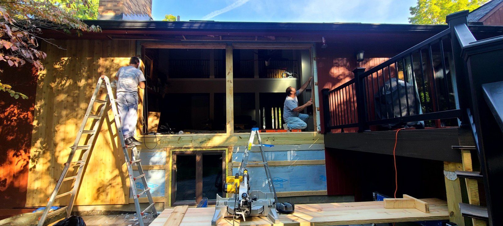 Full window replacement in progress – professional window installation