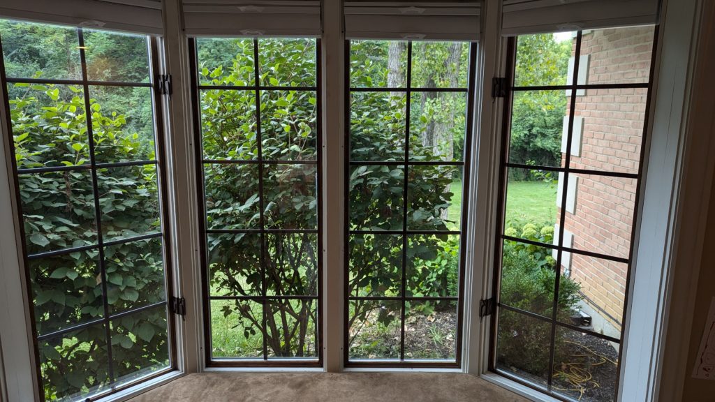 Repaired window frame with new insulated glass