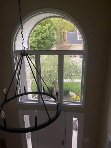 High Foyer Window Glass Replacement for Four Windows